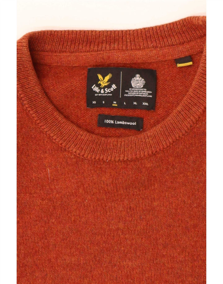 Pulover Lyle & Scott pentru bărbați, cu decolteu larg, cu decolteu, portocaliu mediu