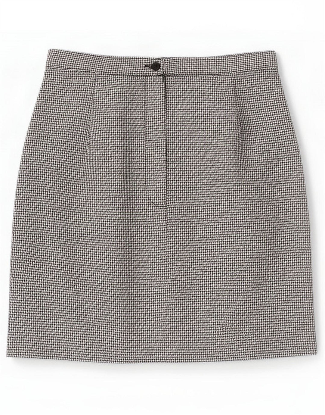 Fusta mini vintage pentru femei IT 42 Medium W26 Poliester picior de găin negru