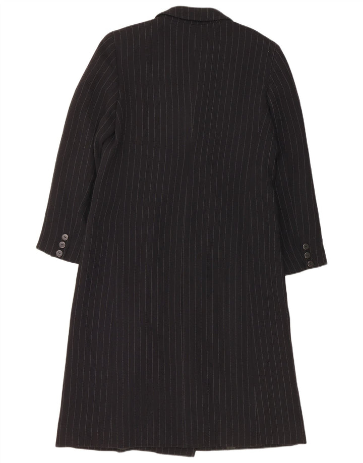 Pardesiu Krizia Femei IT 42 Medium Black Pinstripe Viscose