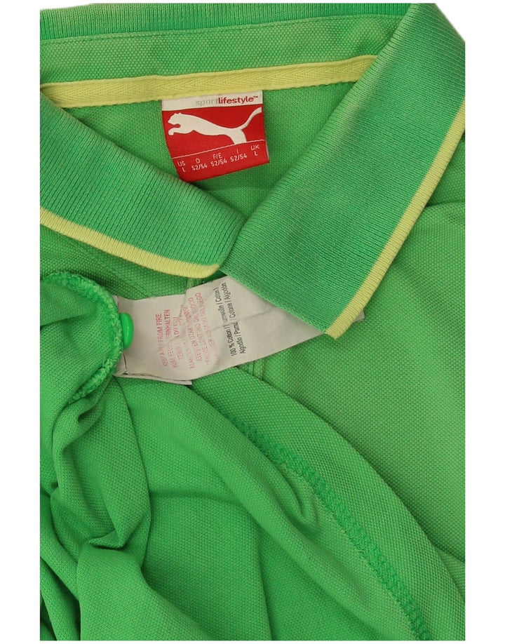 Tricou polo PUMA pentru bărbați, bumbac verde mare