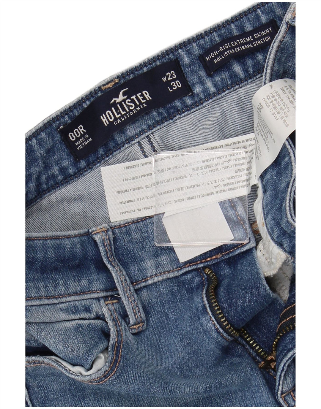 Hollister blugi skinny cu talie înaltă pentru femei US 00 2XS W23 L30 albastru bumbac