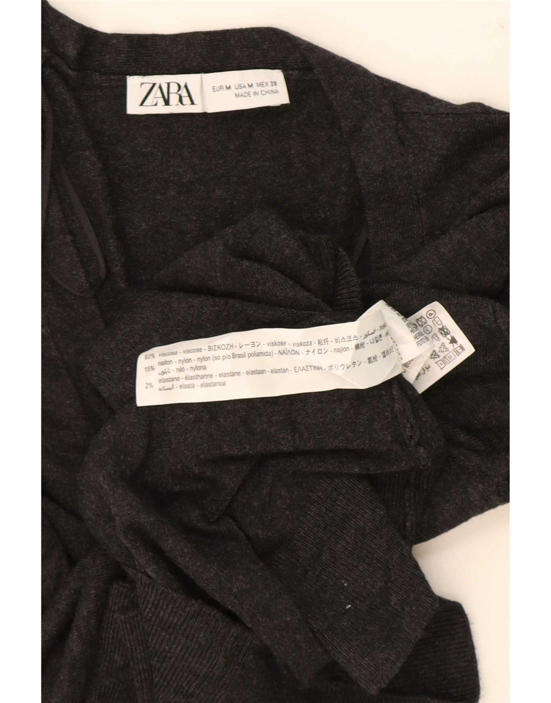 Pulover cardigan pentru femei Zara UK 12 Medium Gri Viscose