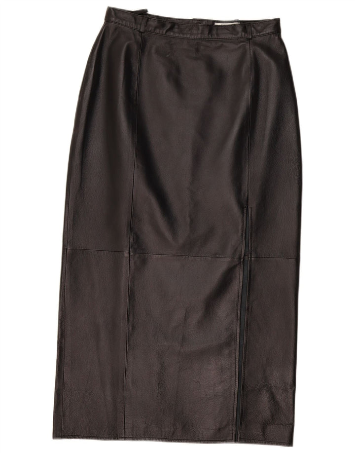 Fusta de piele vintage pentru femei W28 Medium Black Leather