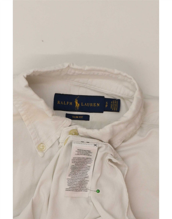 Cămașă pentru bărbați Ralph Lauren Slim Fit Bumbac alb mic