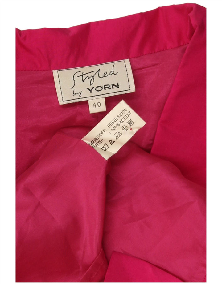 Jachetă Blazer Femei Yorn 1 Button EU 40 Mătase Roz Mediu