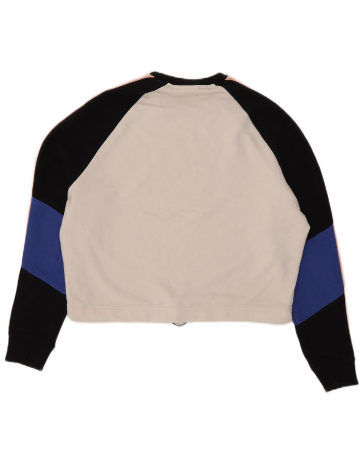 Pulover oversized Crop Fila pentru femei UK 10 Small White Colorblock