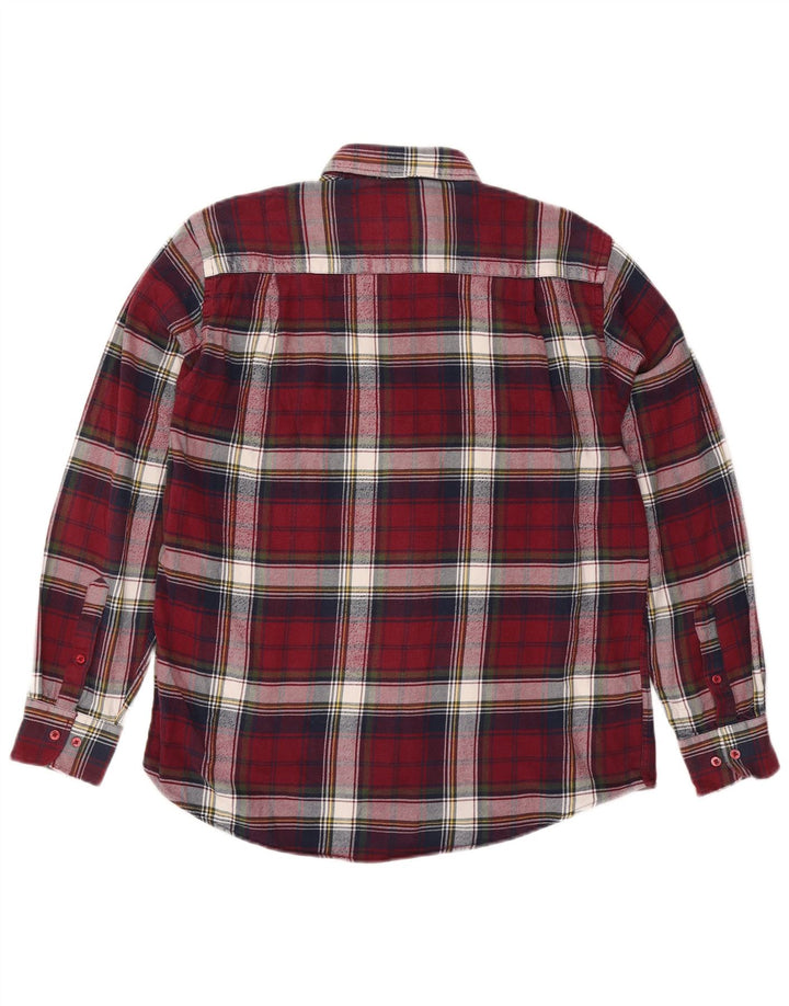 Cămașă de flanel pentru bărbați COMMANDER Mărimea 41/42, bumbac cu carouri burgundy mare