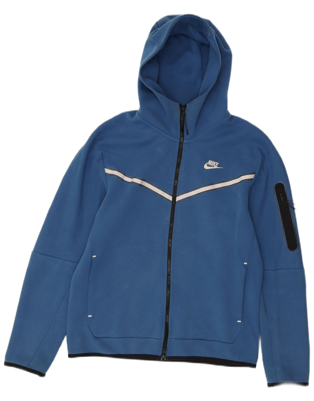 Pulover NIKE pentru bărbați, cu fermoar, bumbac colorblock albastru mediu