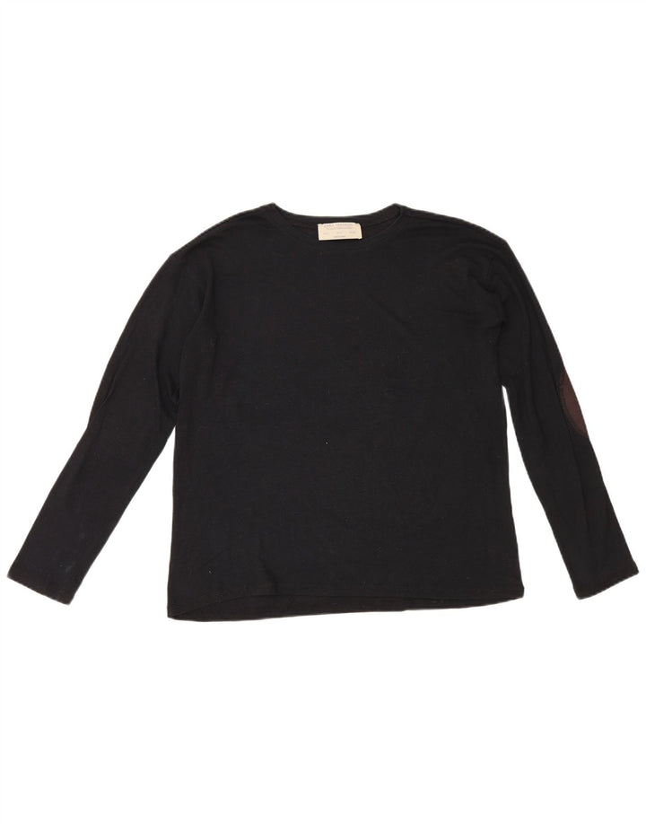 Top femeie Zara cu mânecă lungă UK 10 Mic Negru