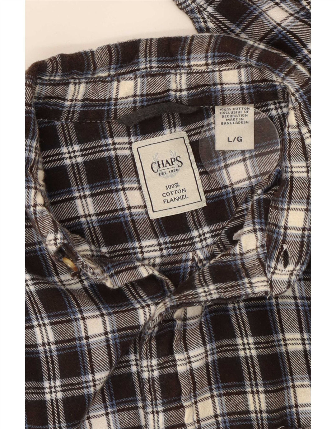 Cămașă de flanel pentru bărbați Chaps, bumbac cu carouri mari, negru