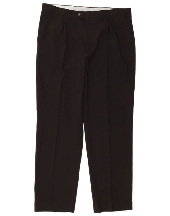 Pantaloni de costum pentru bărbați Marks & Spencer L36 L31 Poliester negru