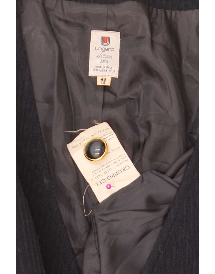 Jachetă pentru femei Ungaro cu piept dublu IT 48 XL Lână bleumarin