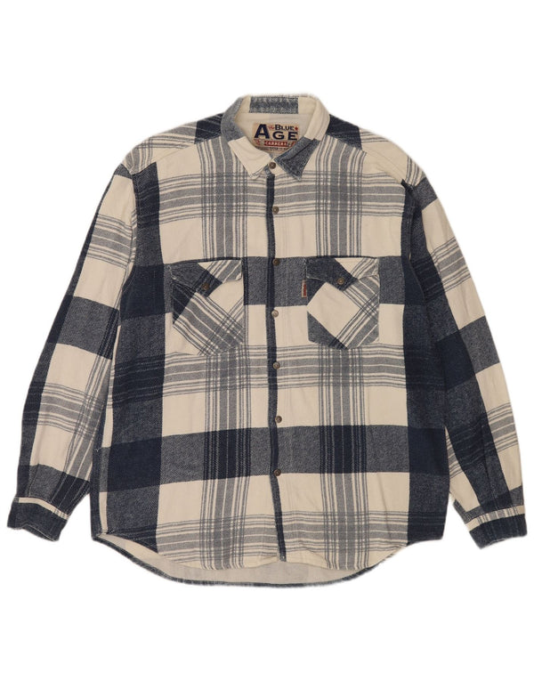 Cămașă de flanel pentru bărbați Carrera XL Blue Check