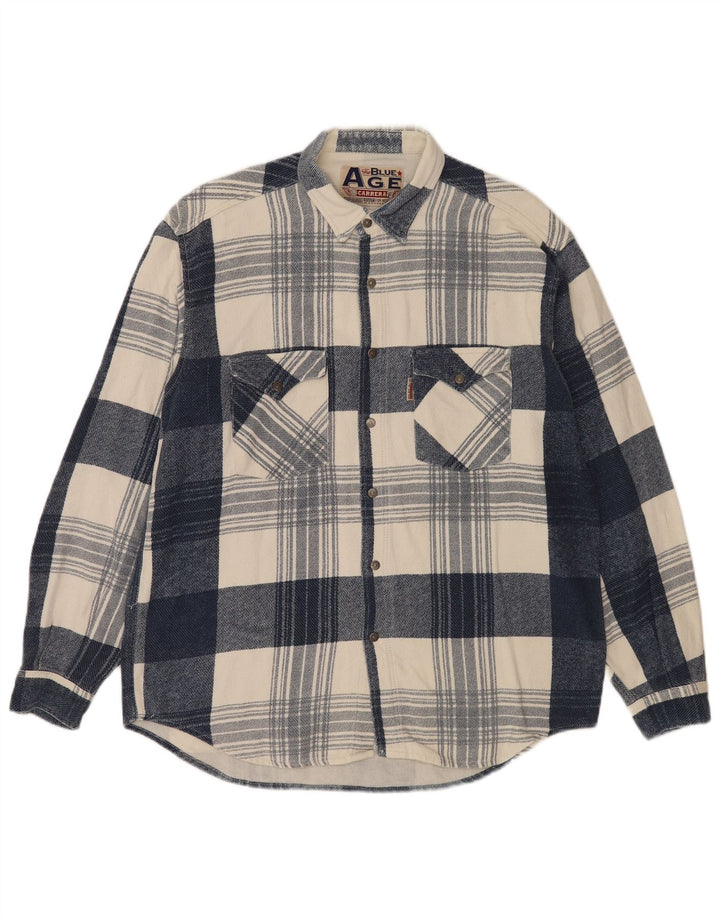 Cămașă de flanel pentru bărbați Carrera XL Blue Check