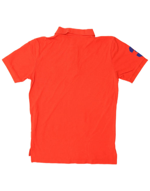 U.S. POLO ASSN. Tricou polo cu grafică pentru bărbați, bumbac roșu mic