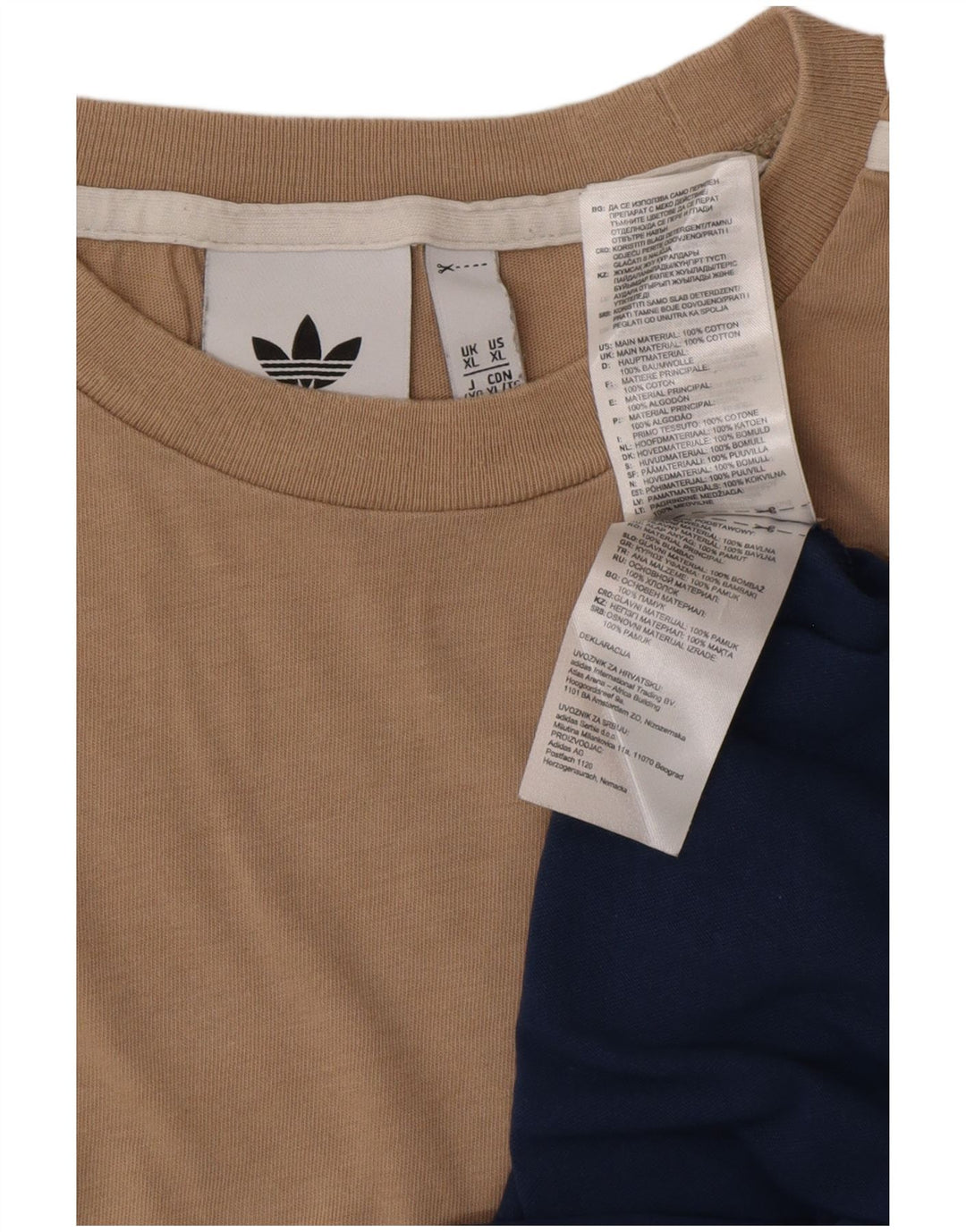 Tricou pentru bărbați ADIDAS Top XL bleumarin din bumbac color bloc