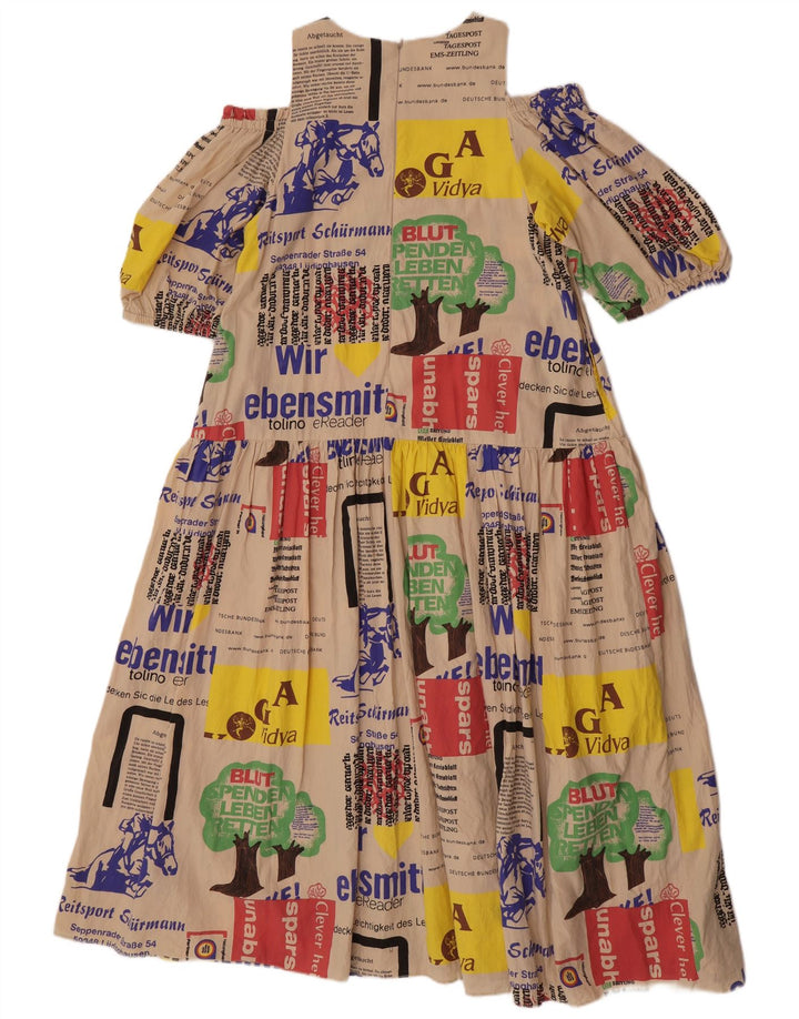 Rochie de damă vintage cu umăr dezactivat, UK 14, Bej mediu