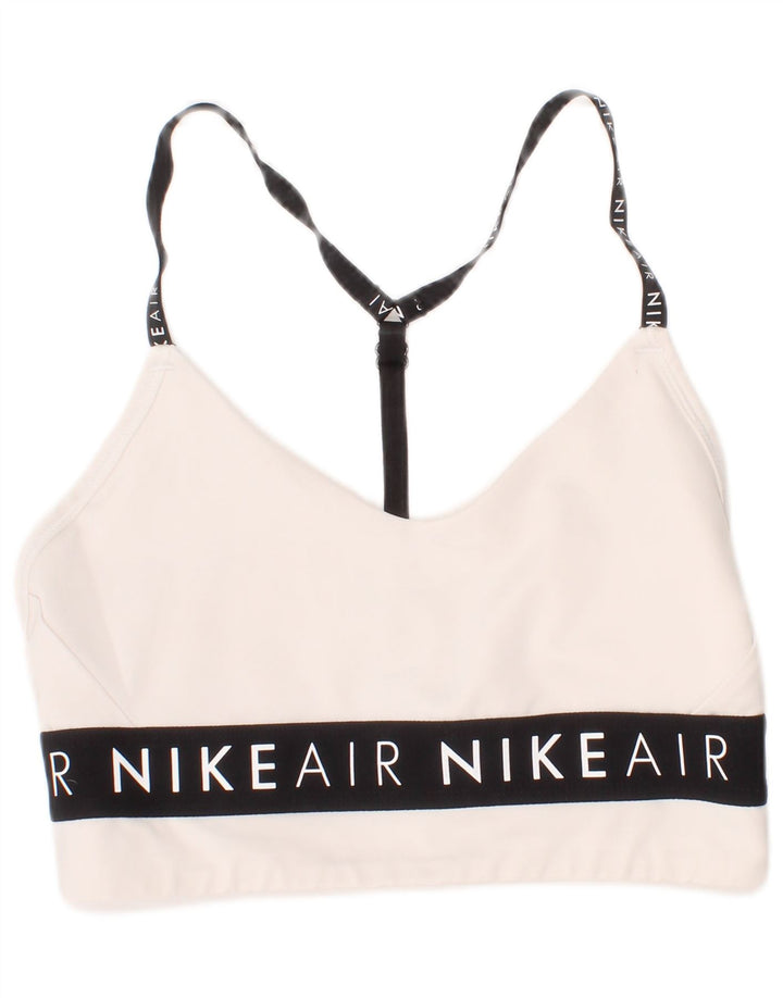 Sutien sport grafic pentru femei Nike, mic, alb, poliester sport