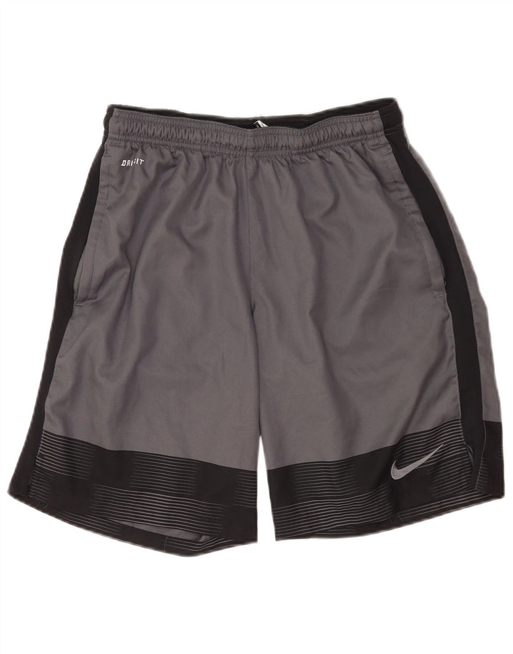 Pantaloni scurți sport Nike Dri Fit pentru bărbați, gri mediu, poliester color bloc