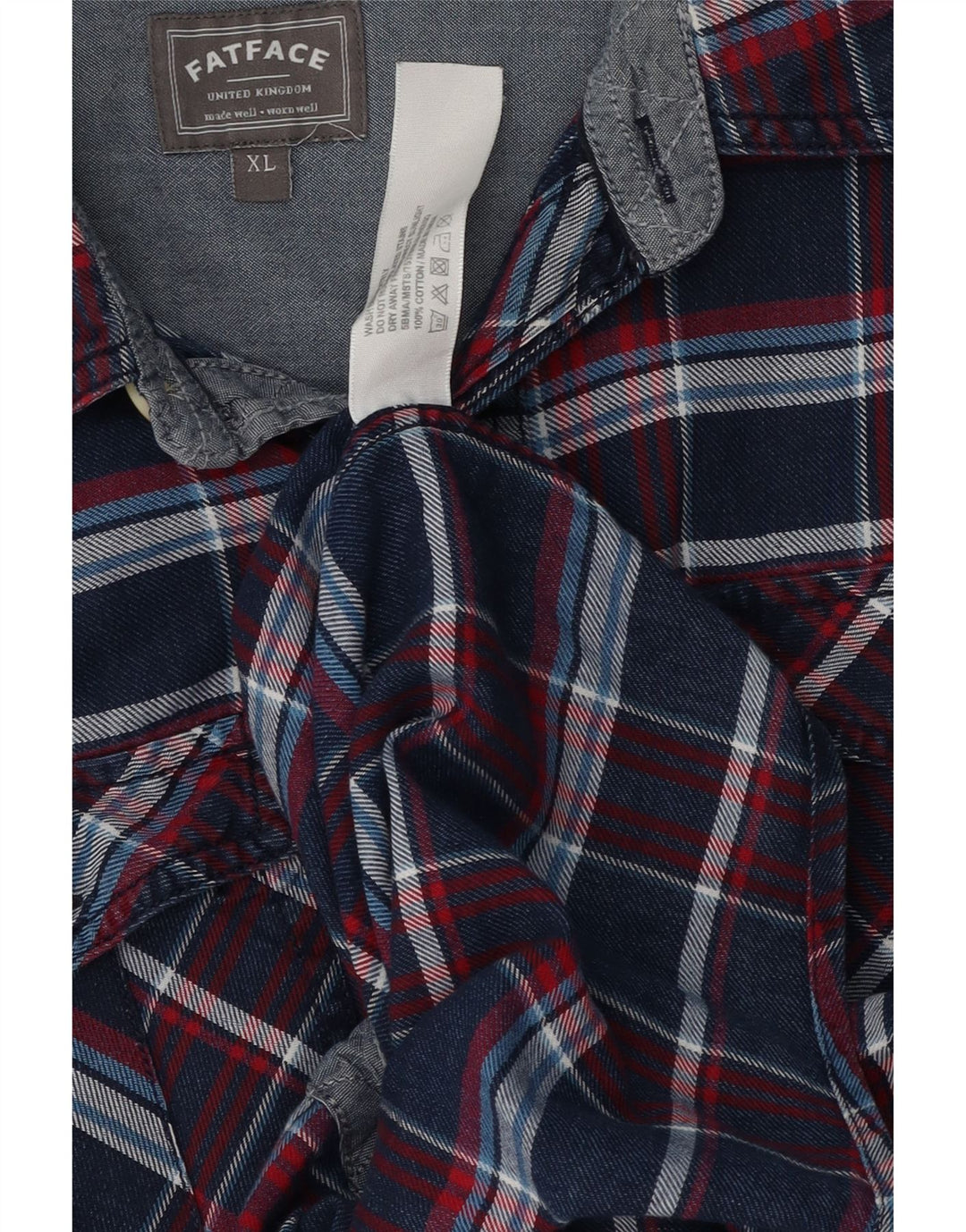 Cămașă de flanel pentru bărbați Fat Face, XL, albastru, din bumbac