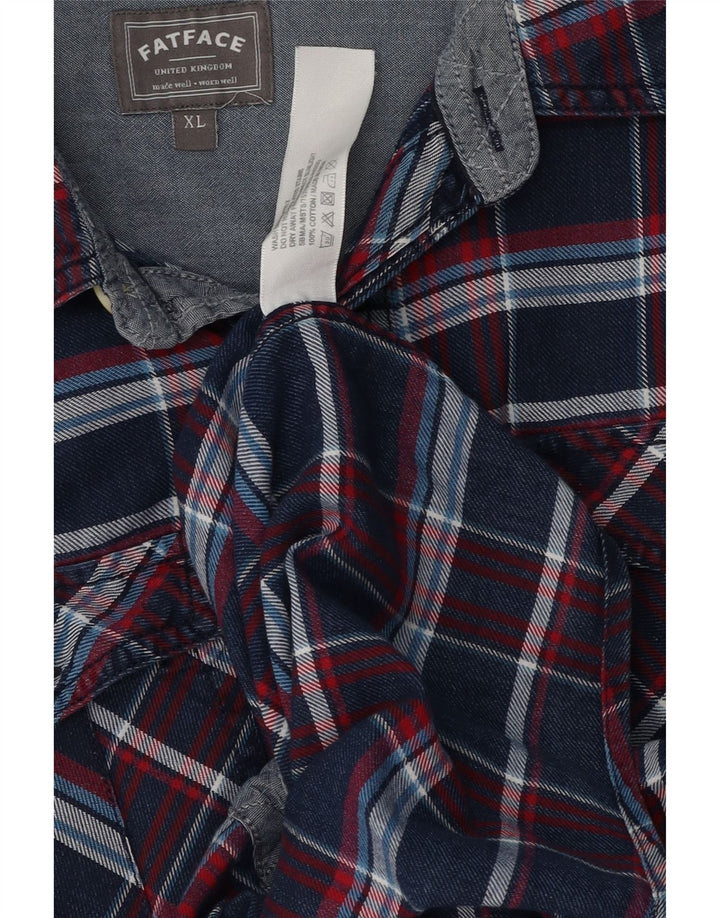 Cămașă de flanel pentru bărbați Fat Face, XL, albastru, din bumbac