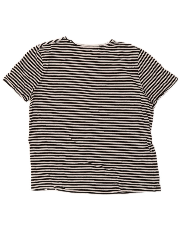 Tricou Crop pentru femei Zara UK 10 Small Black Striped