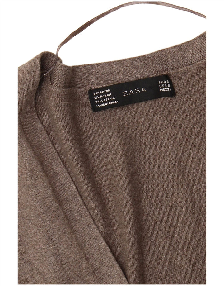 Pulover cardigan pentru femei ZARA UK 10 mic, gri, raion