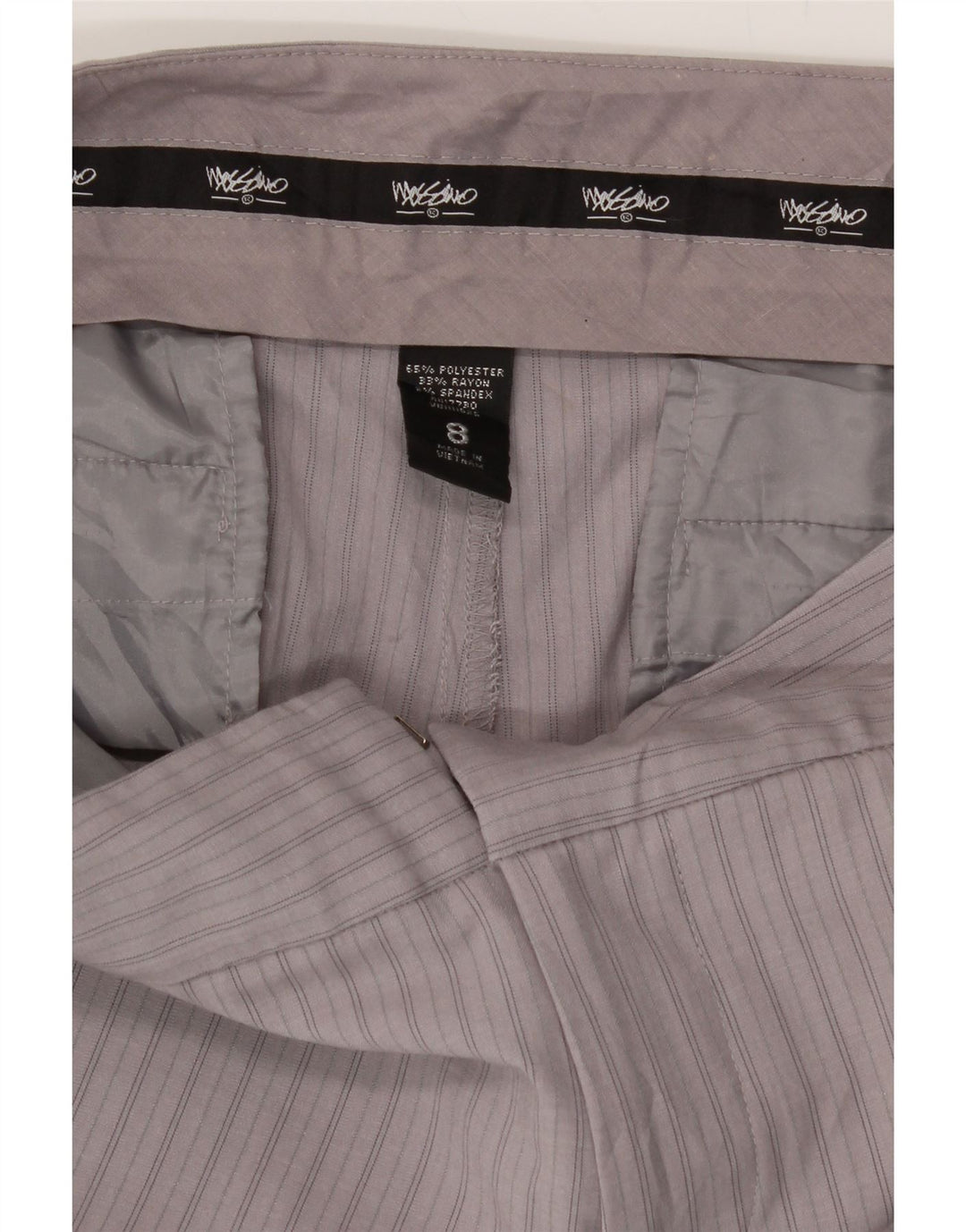 MOSSIMO Womens Straight Capri Trousers US 8 Medium W30 L22 Grey Pinstripe Vintage Mossimo and Second-Hand Mossimo from Messina Hembry 