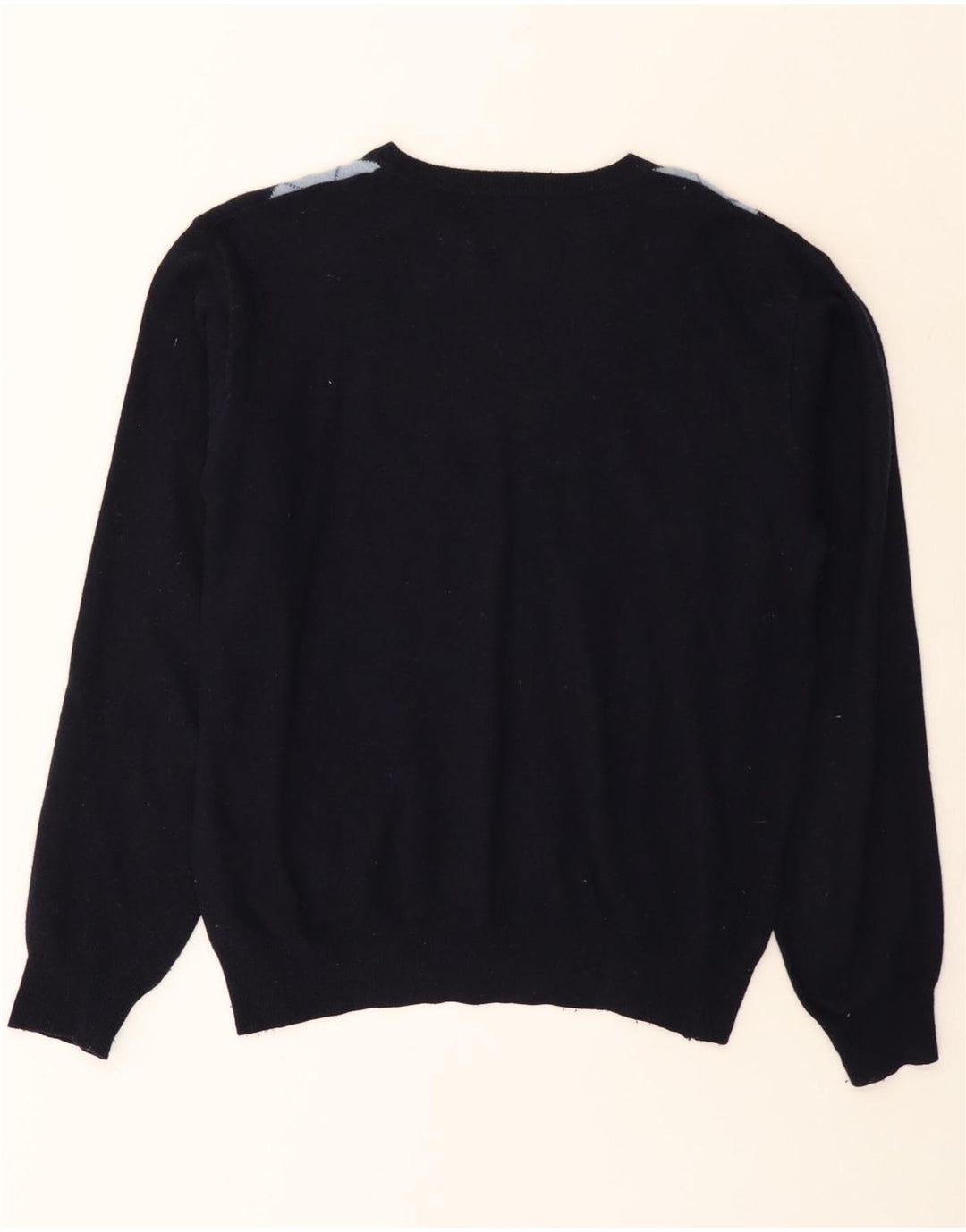 Pulover Brugi pentru bărbați cu gât crew pulover mare bleumarin Argyle/lână diamant