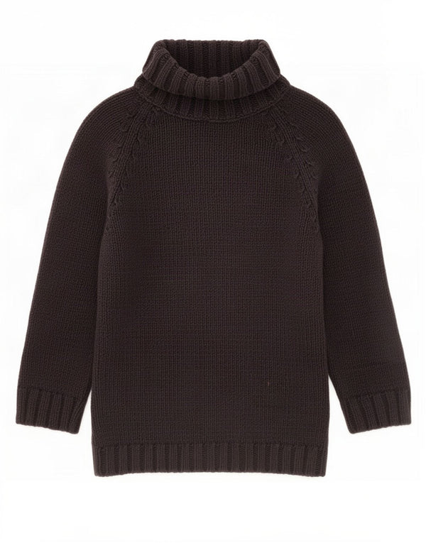 Gap Womens 3/4 Sleeve Roll Neck Jumper Sweater UK 4 XS Black Cotton