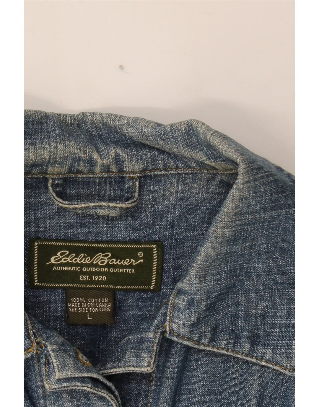 EDDIE BAUER Womens Denim Jacket UK 16 Large Blue Cotton Vintage Eddie Bauer and Second-Hand Eddie Bauer from Messina Hembry 