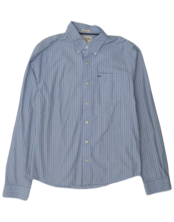 Cămașă Abercrombie & Fitch pentru bărbați, XL, bumbac cu dungi, albastru