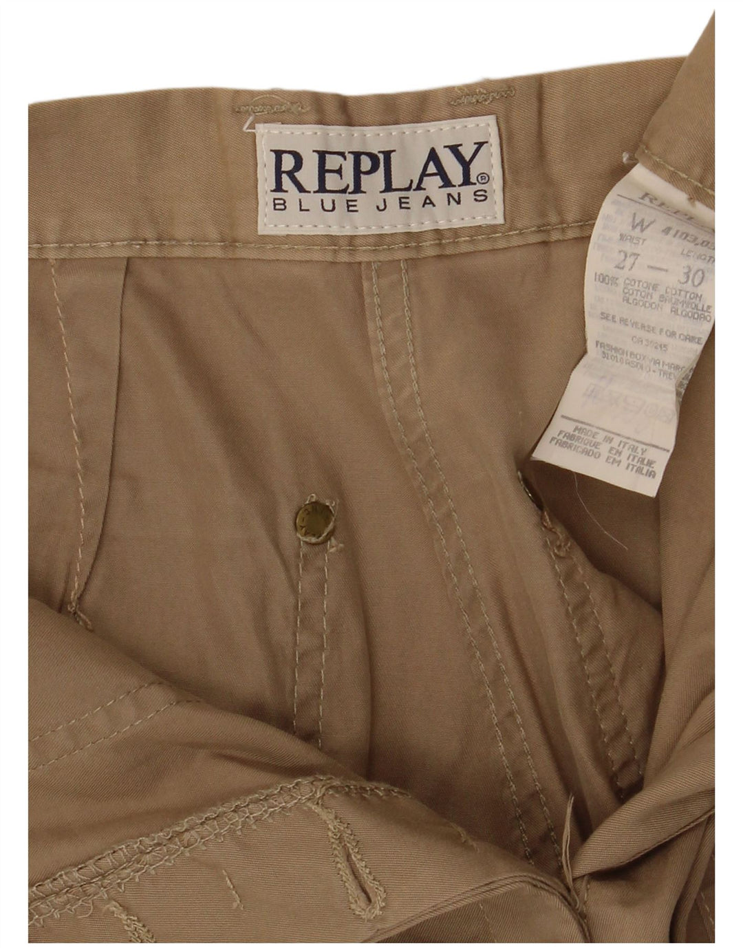 REPLAY Pantaloni cargo drepti pentru femei W27 L30 bumbac bej