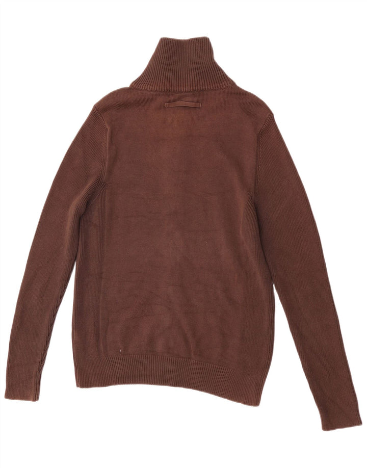 Pulover cardigan pentru bărbați Zara, mare, maro, bumbac