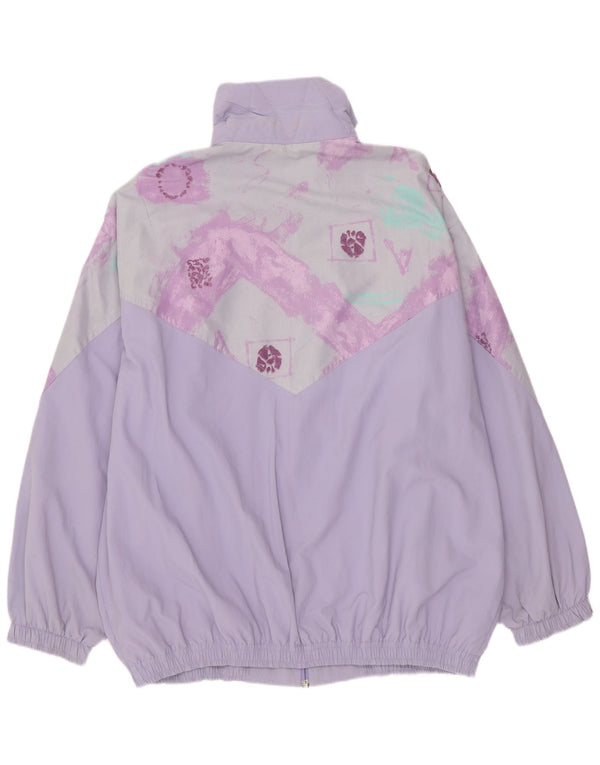 Jachetă de trening vintage supradimensionată pentru femei IT 48 XL Violet Colorblock