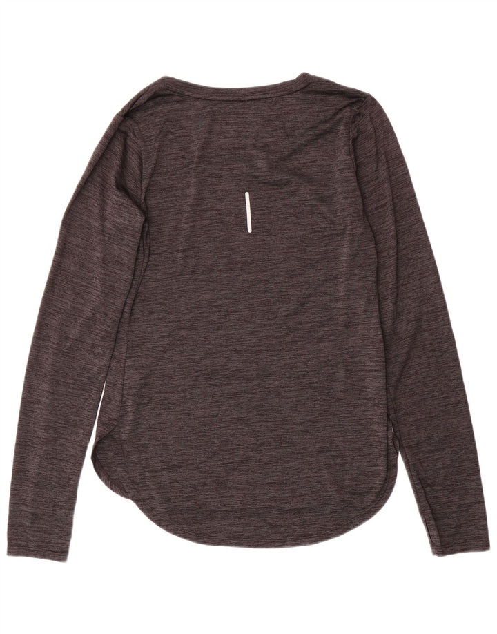 Top pentru femei REEBOK cu mânecă lungă UK 10 mic, gri, poliester cu pături