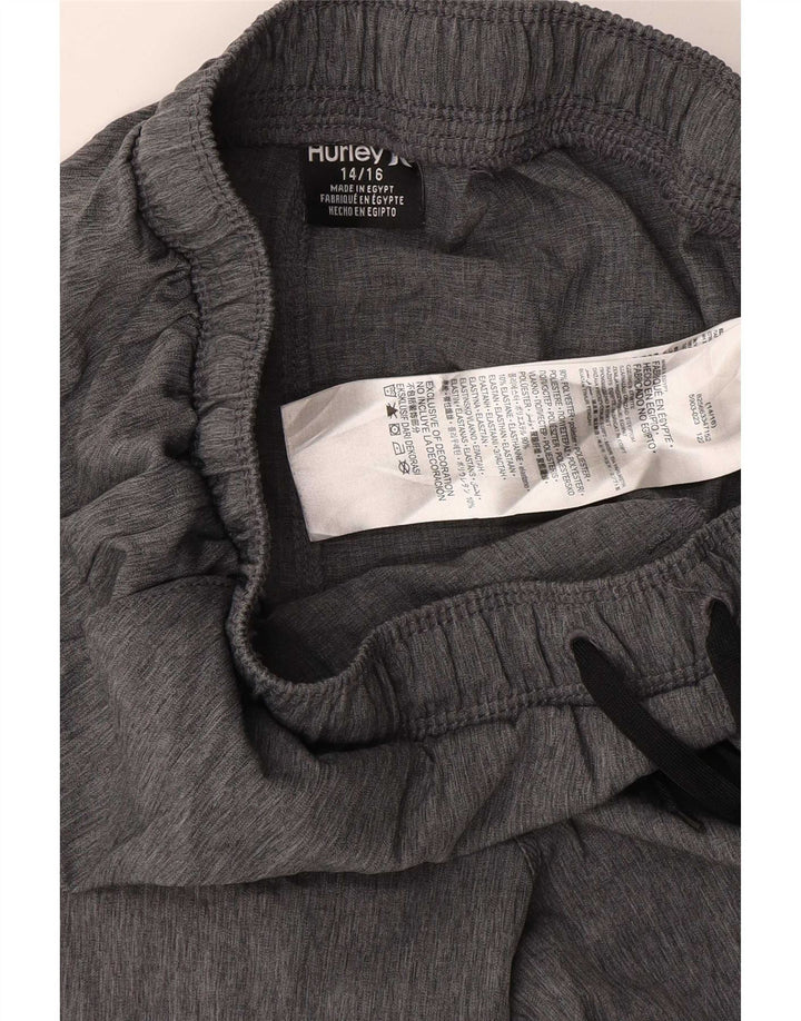 Pantaloni scurți sport grafic pentru băieți Hurley 12-13 ani W28 poliester gri