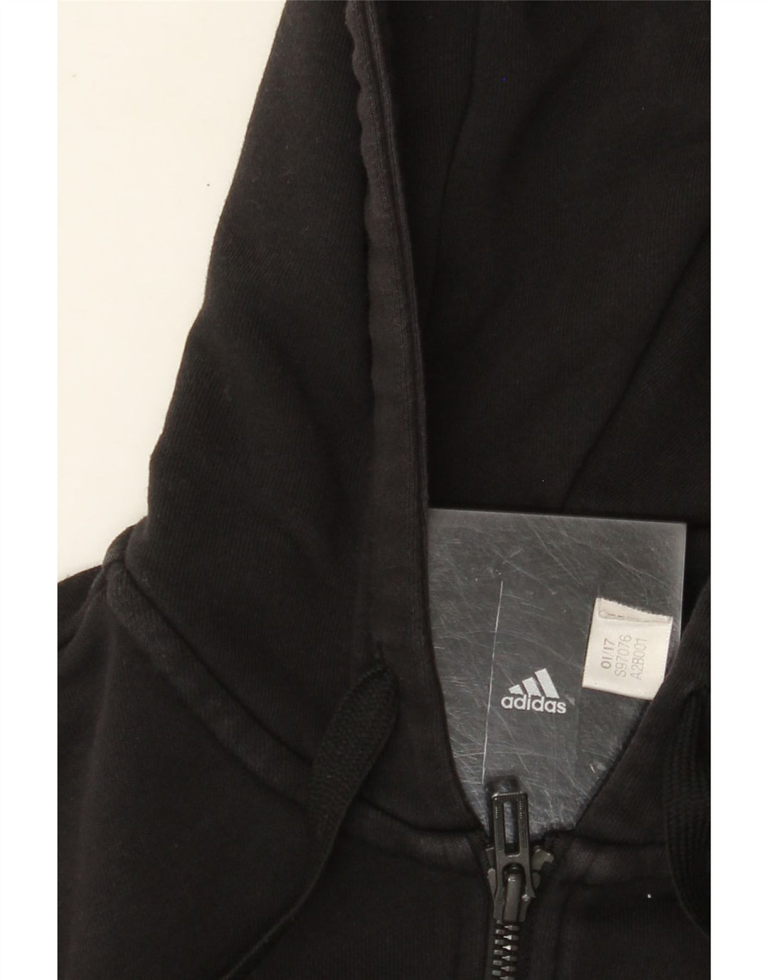 Pulover ADIDAS pentru femei, cu grafică, cu fermoar, UK 12, negru mediu