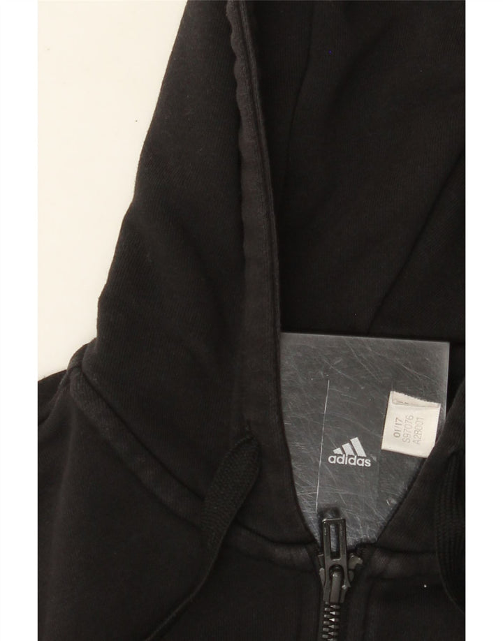 Pulover ADIDAS pentru femei, cu grafică, cu fermoar, UK 12, negru mediu