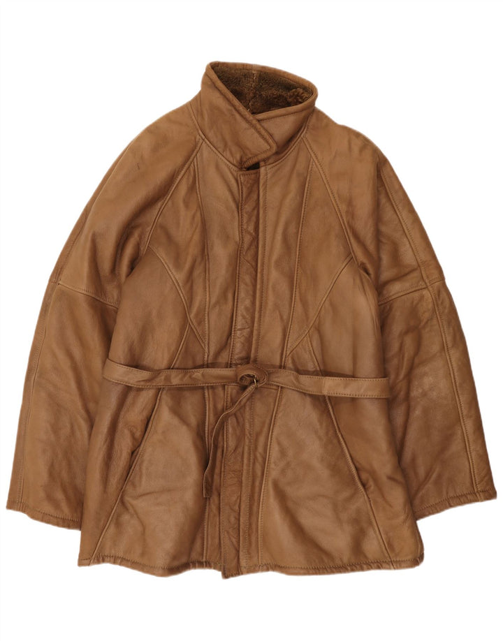 Pardesiu din shearling vintage pentru bărbați UK 38 maro mediu