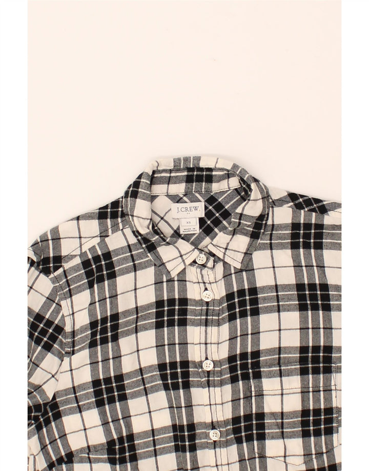 J. CREW Womens Shirt UK 6 XS White Check Cotton Vintage J. Crew and Second-Hand J. Crew from Messina Hembry 