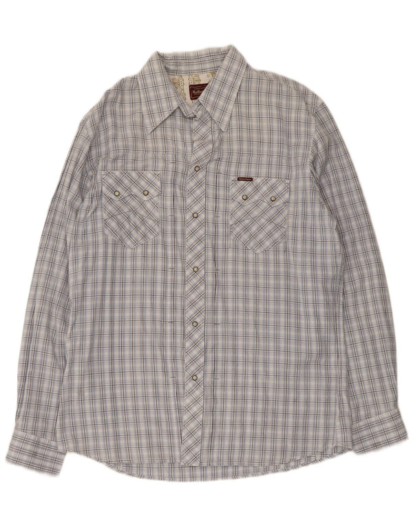 Cămașă pentru bărbați Marlboro Classics 2XL, bumbac cu check albastru