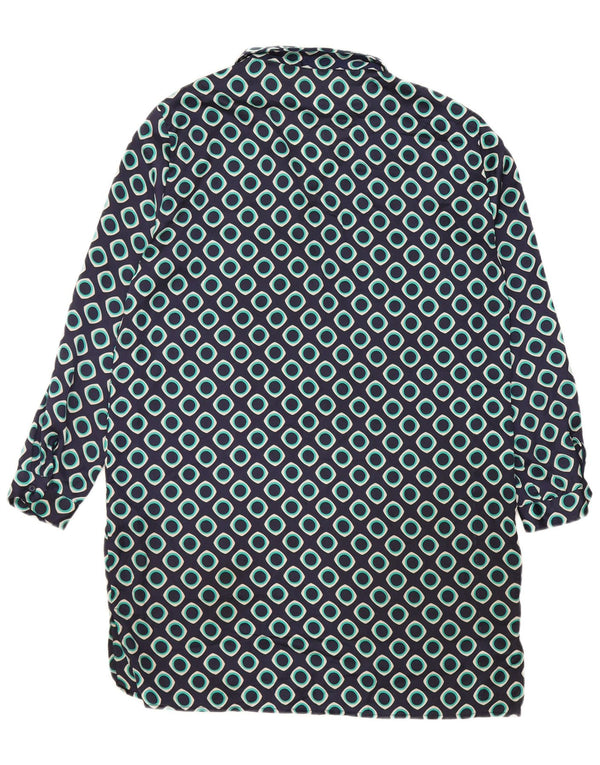 Rochie schimbătoare cu mânecă lungă pentru femei Zara UK 16 mare bleumarin geometric