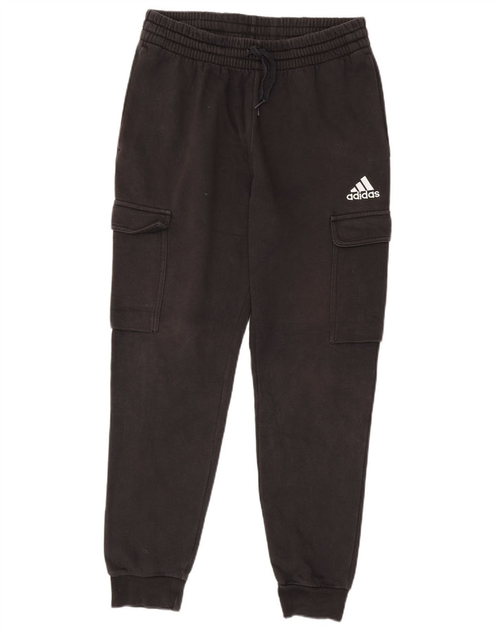 Pantaloni de trening Adidas pentru bărbați Cargo Pantaloni de jogging, bumbac mediu negru