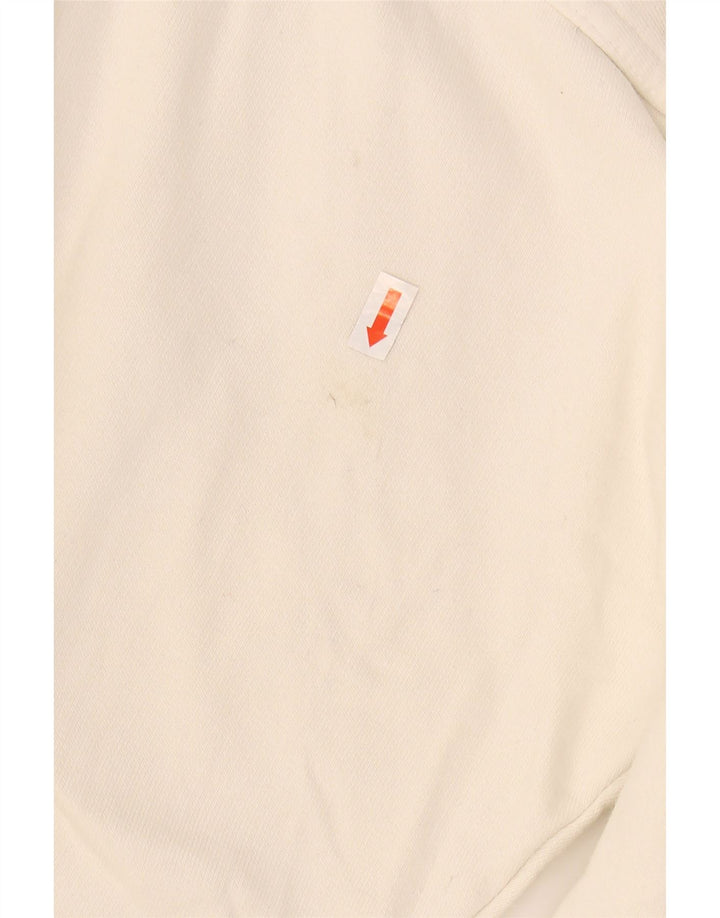 VINTAGE Mens Loose Fit Graphic Sweatshirt Jumper Medium White Cotton