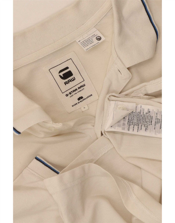 Tricou polo pentru bărbați G-Star, bumbac alb mediu