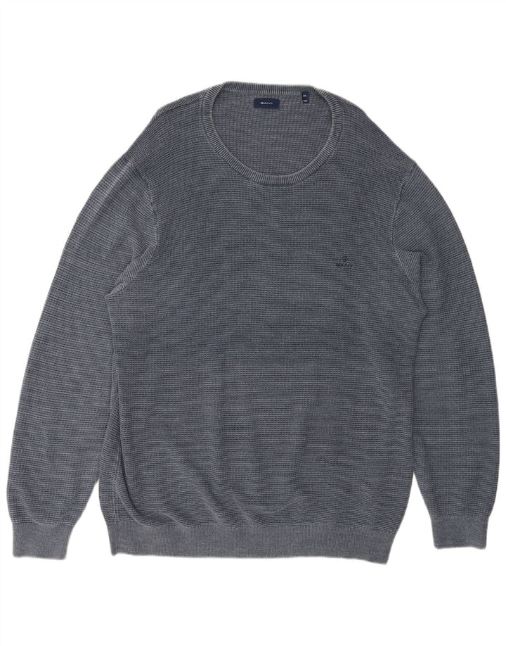 GANT Mens Crew Neck Jumper Sweater 3XL Blue Cotton