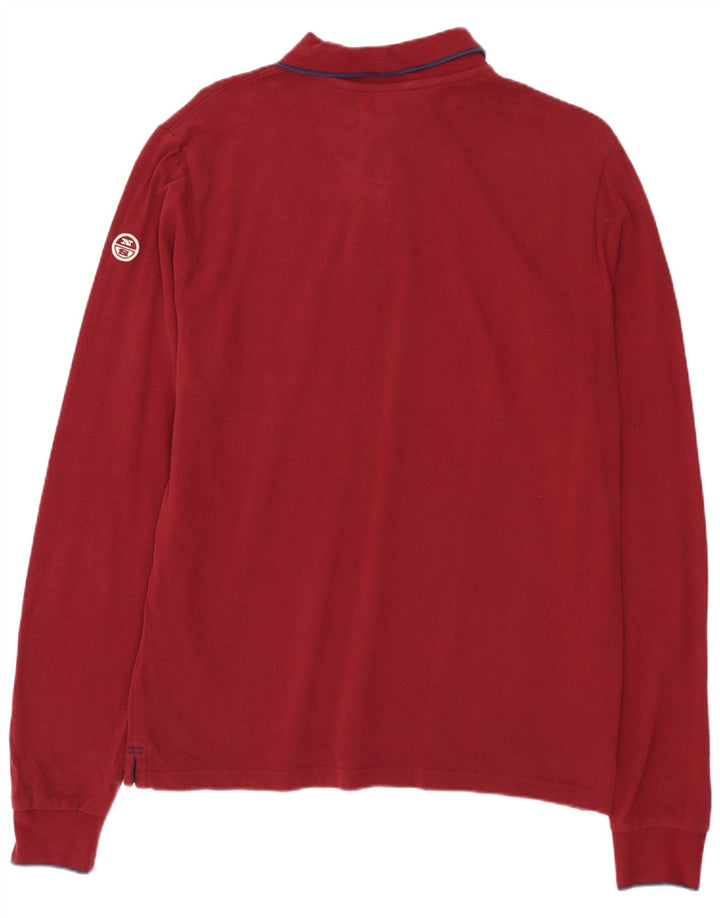 NORTH SAILS Tricou polo cu mânecă lungă pentru bărbați, roșu mic