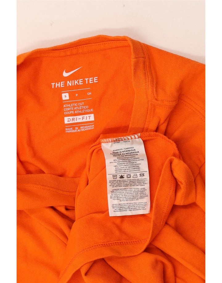 Tricou cu croi atletic Nike pentru bărbați Top mic din bumbac portocaliu