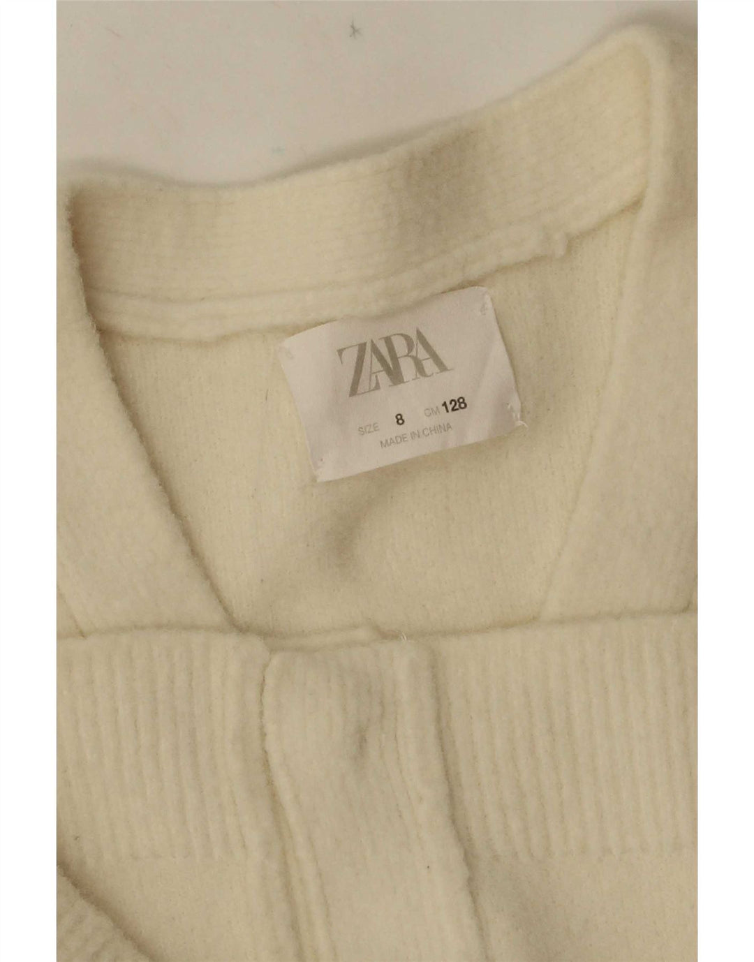 Pulover cardigan pentru fete Zara 7-8 ani alb